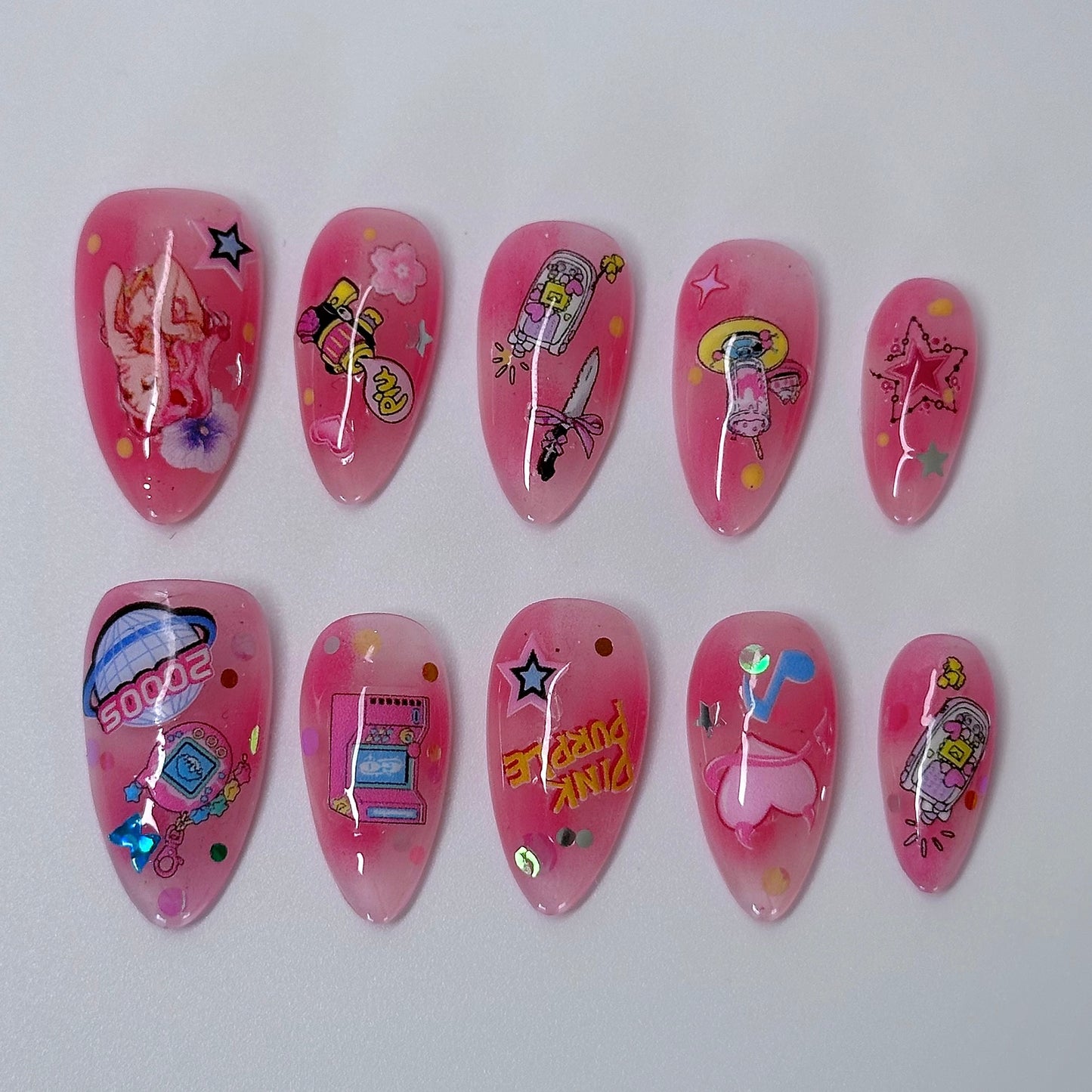 Barbiecore Pink Nail Art