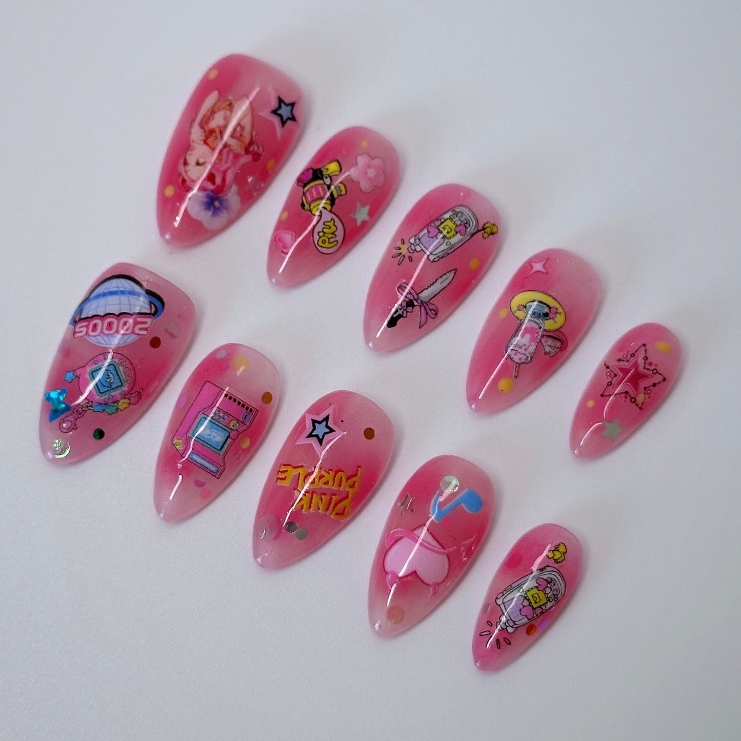 Barbiecore Pink Nail Art