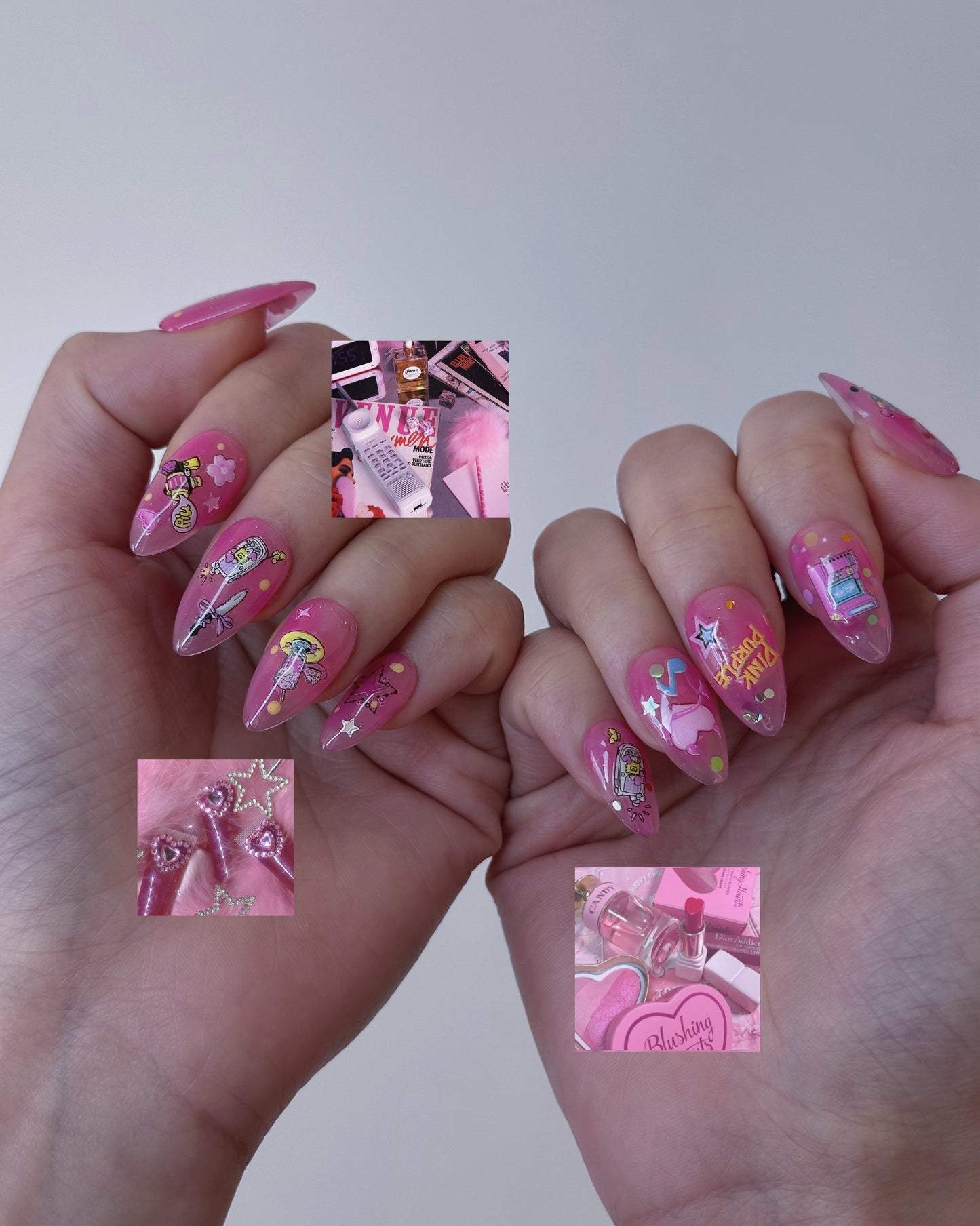 Barbiecore Pink Nail Art