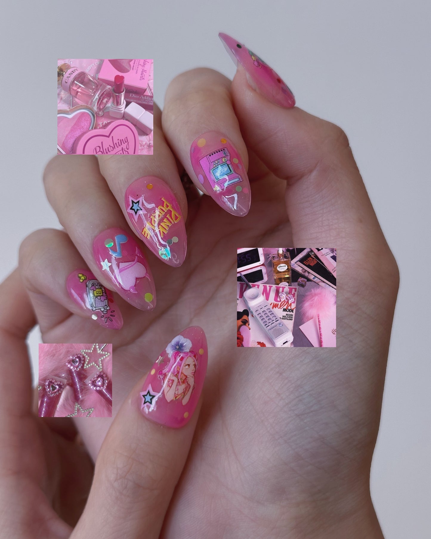 Barbiecore Pink Nail Art
