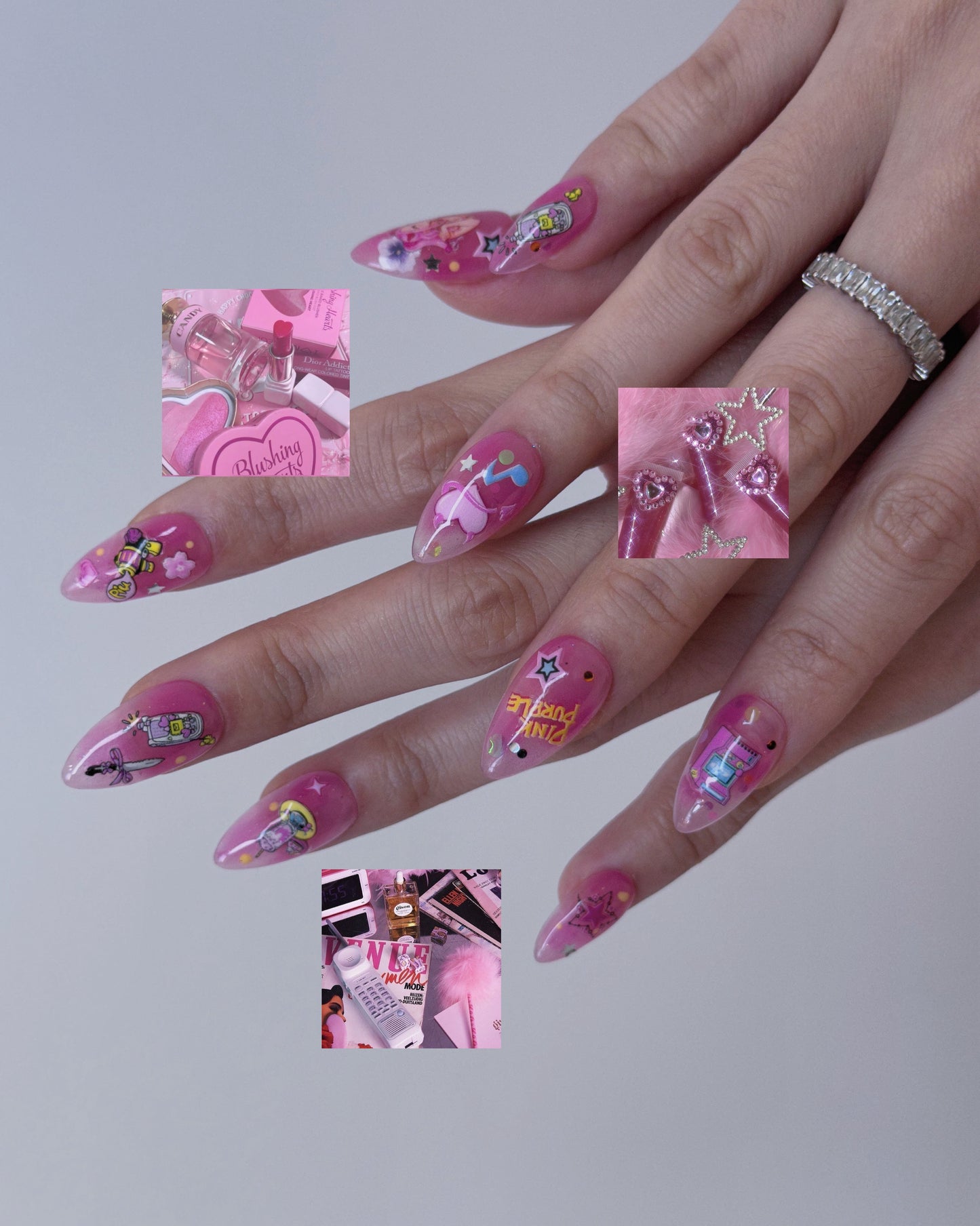Barbiecore Pink Nail Art