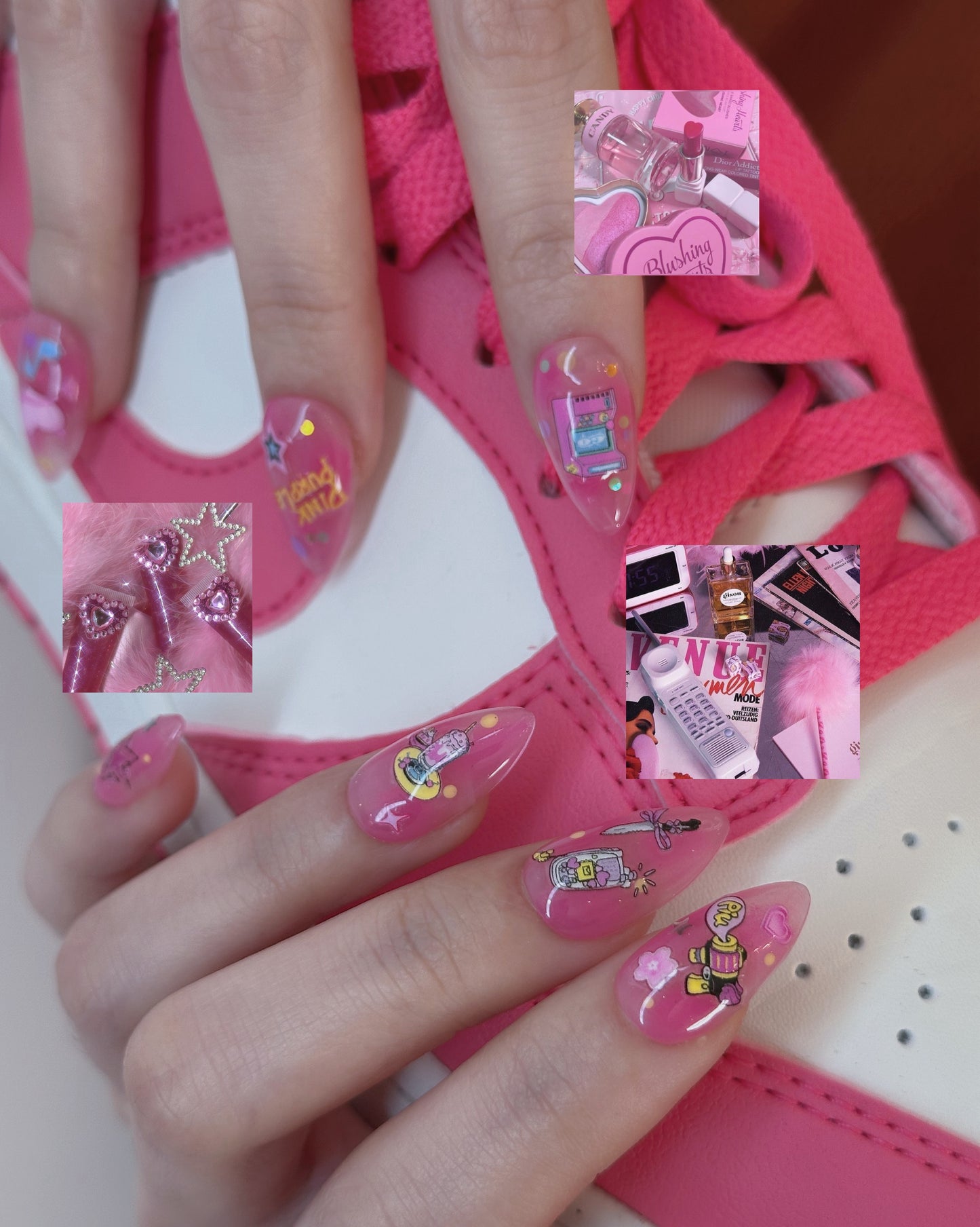 Barbiecore Pink Nail Art