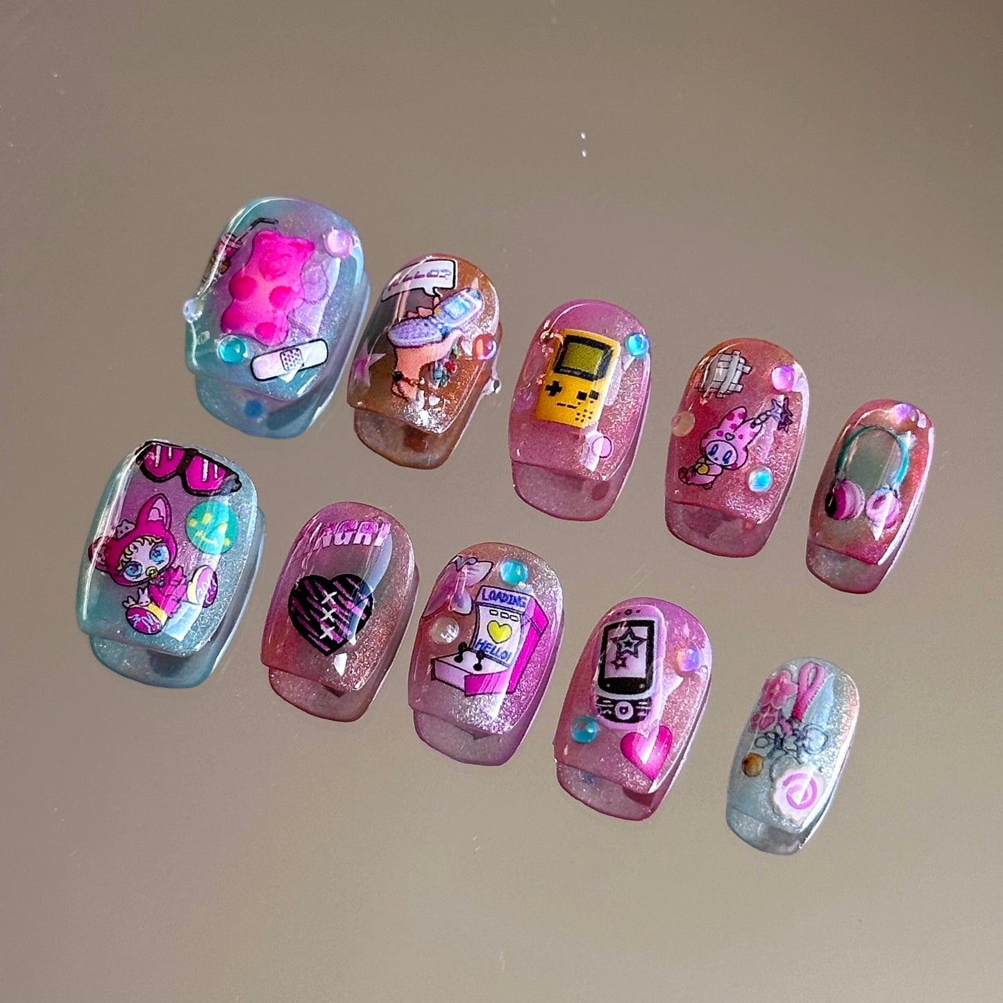 Retro Tech Nostalgia Nails