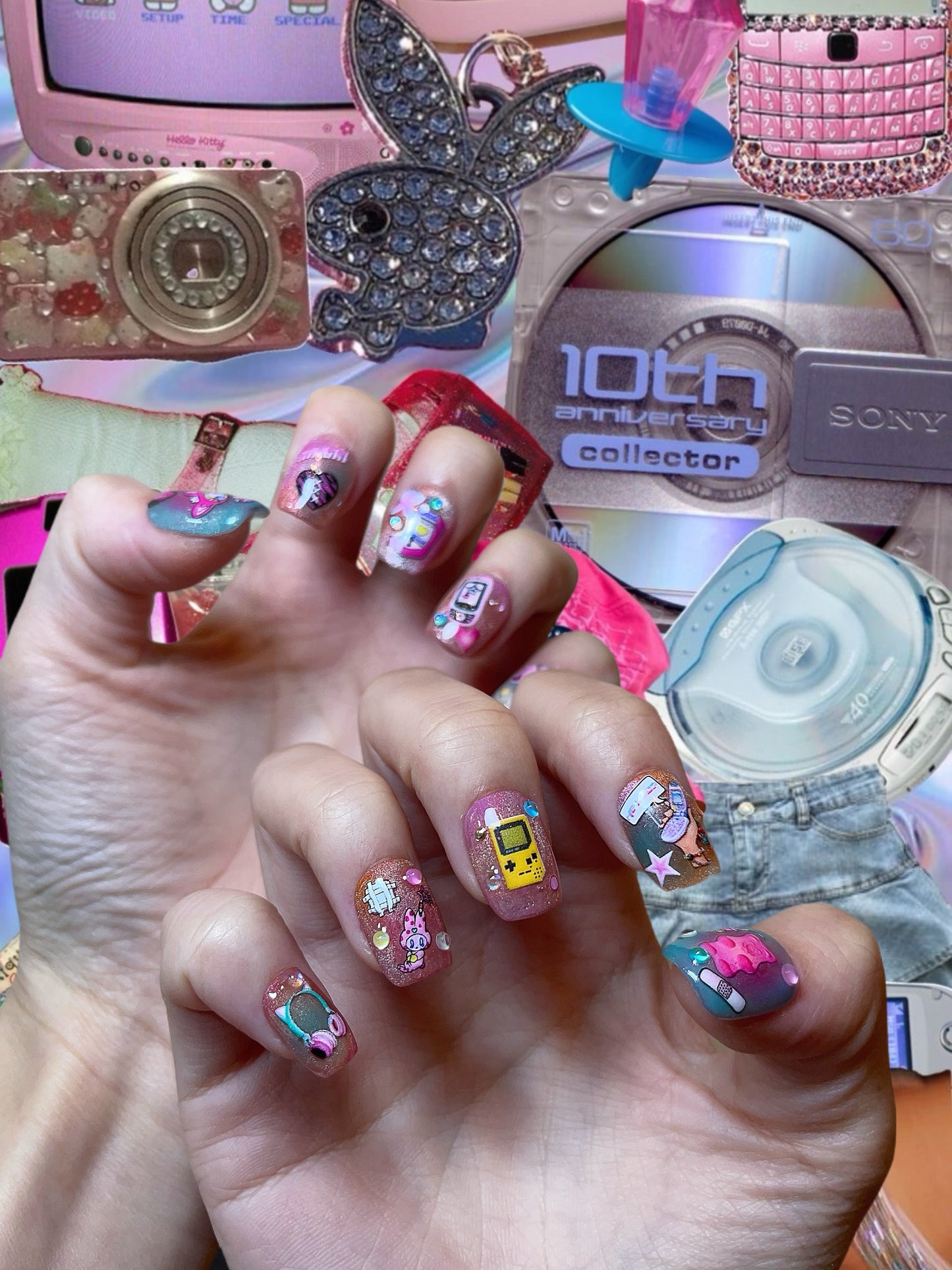 Retro Tech Nostalgia Nails
