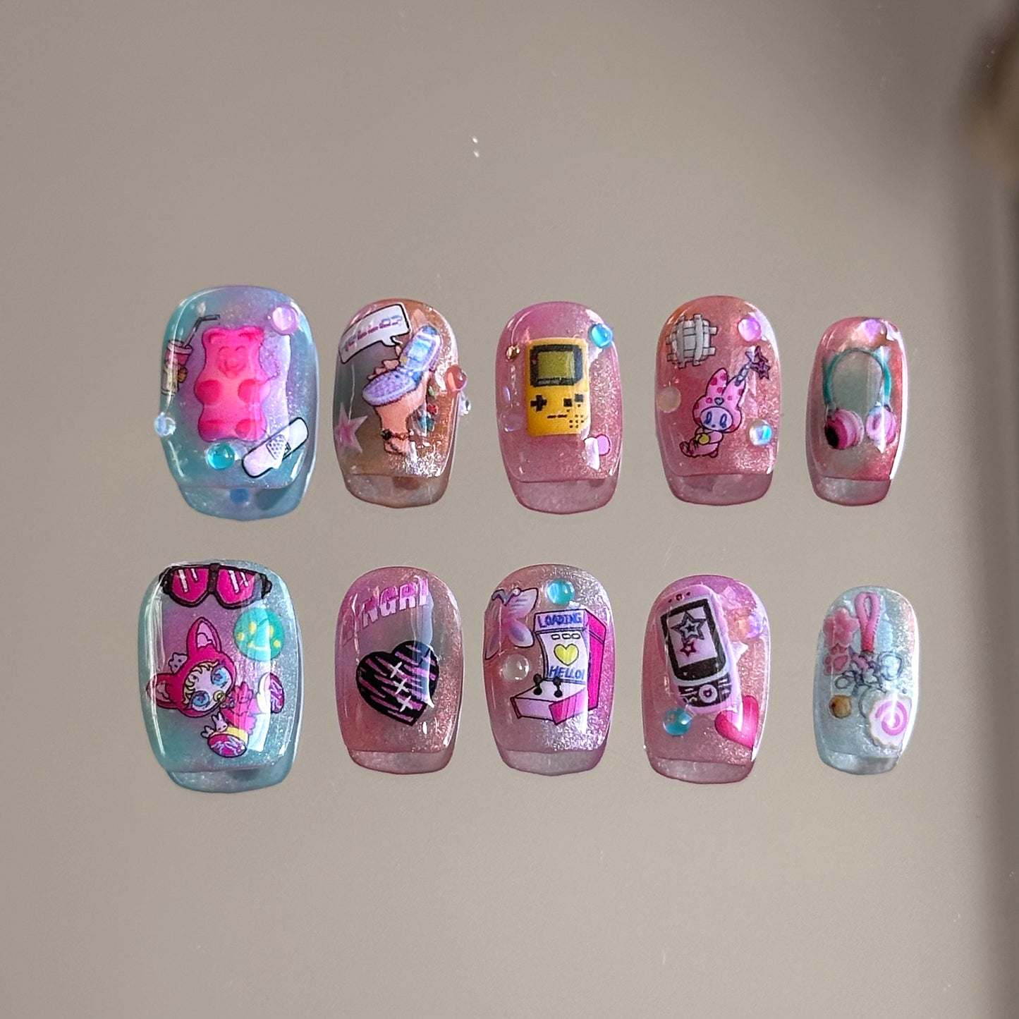 Retro Tech Nostalgia Nails